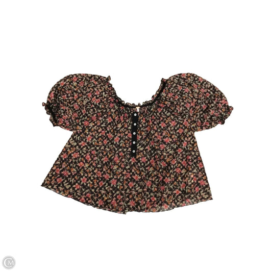 Top Short Sleeve By Free People In Floral Print, Size: Xs