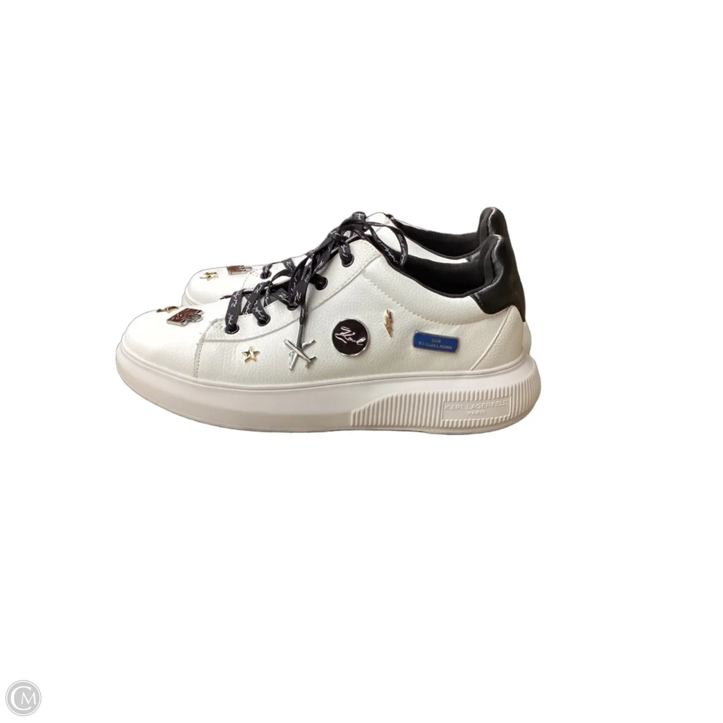 Shoes Designer By Karl Lagerfeld In Black & White, Size: 10