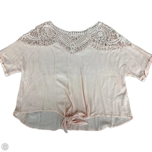 Top Short Sleeve By Kori America In Peach, Size: M