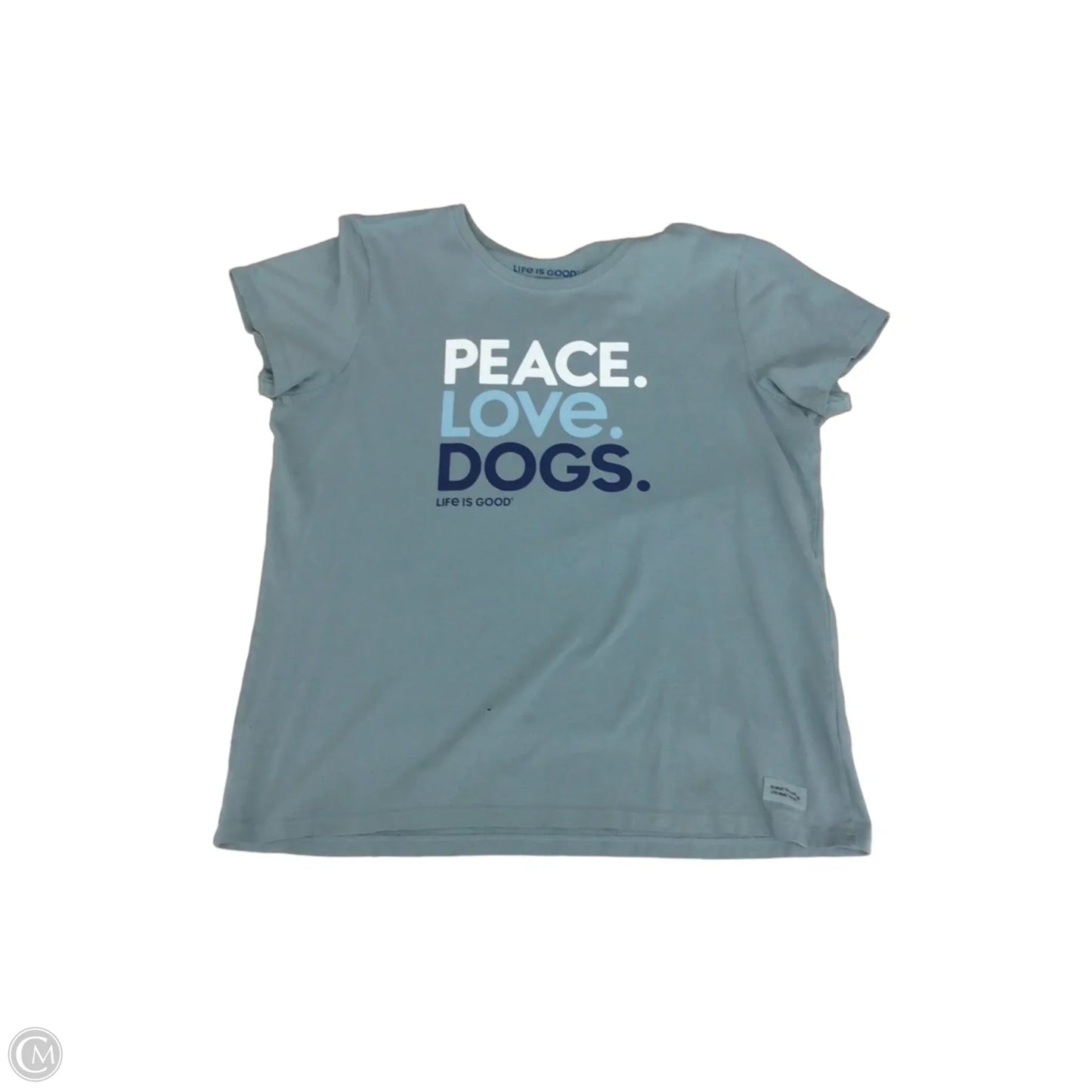 Top Short Sleeve By Life Is Good In Teal, Size: Xl