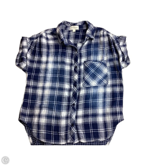 Top Short Sleeve By Cloth And Stone In Plaid Pattern, Size: M