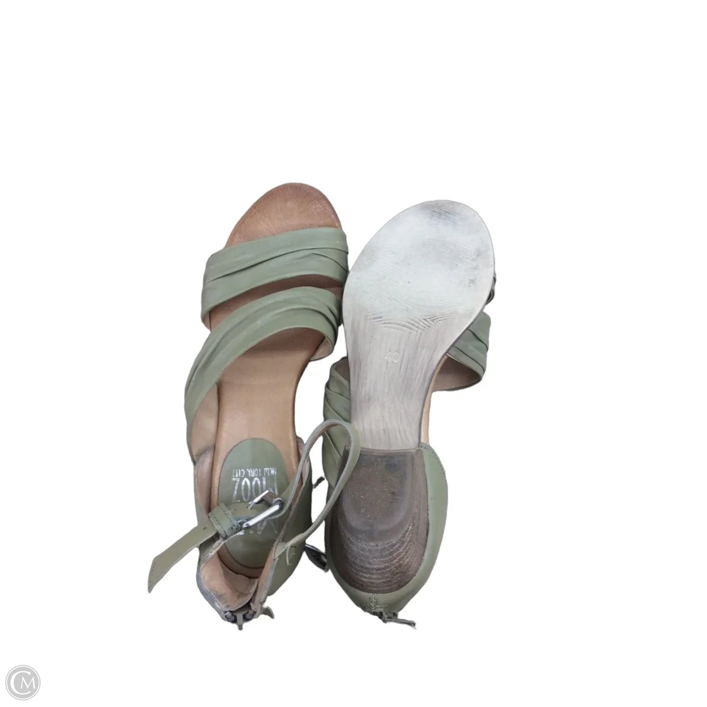 Sandals Heels Block By Miz Mooz In Green, Size: 9
