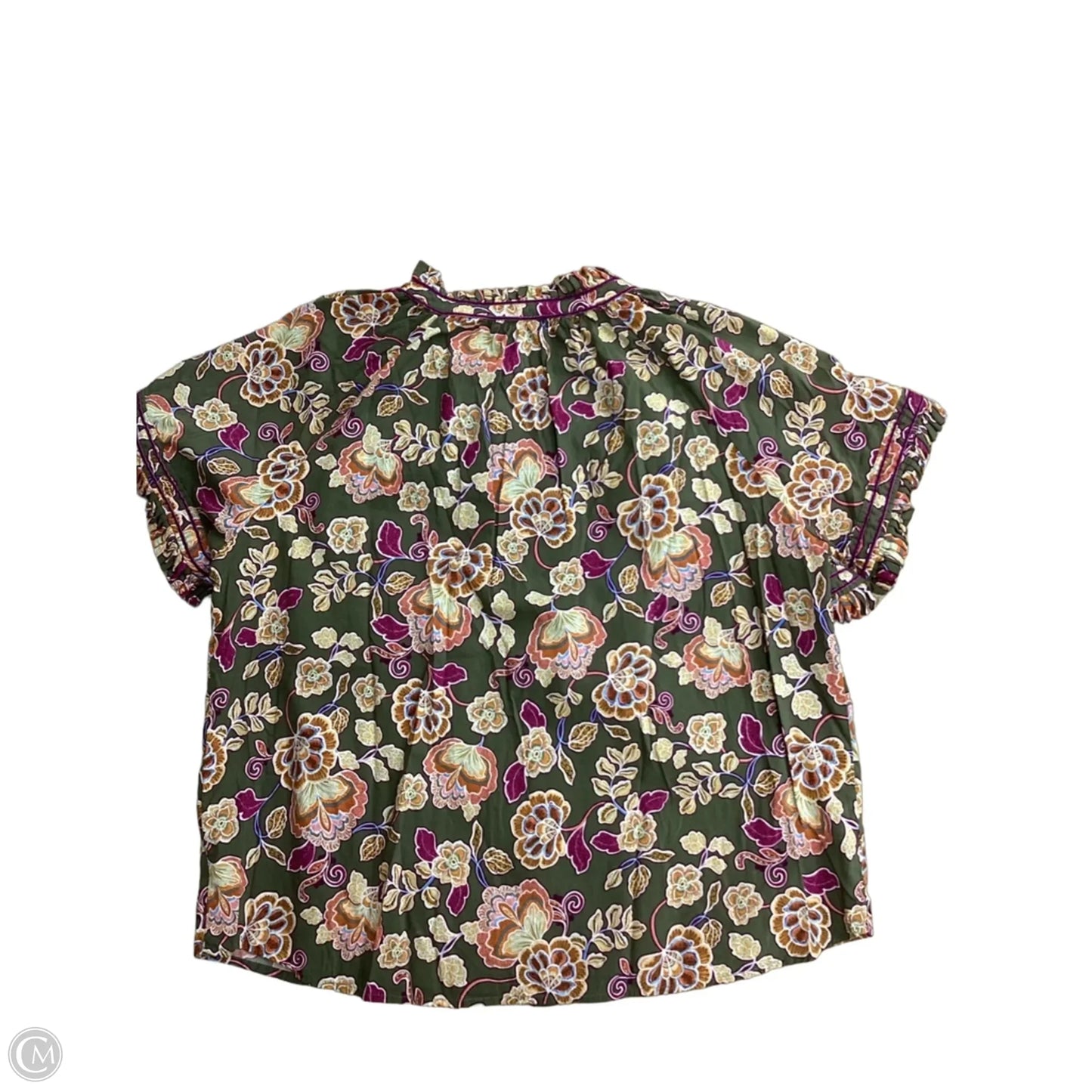Top Short Sleeve By Democracy In Floral Print, Size: Xl