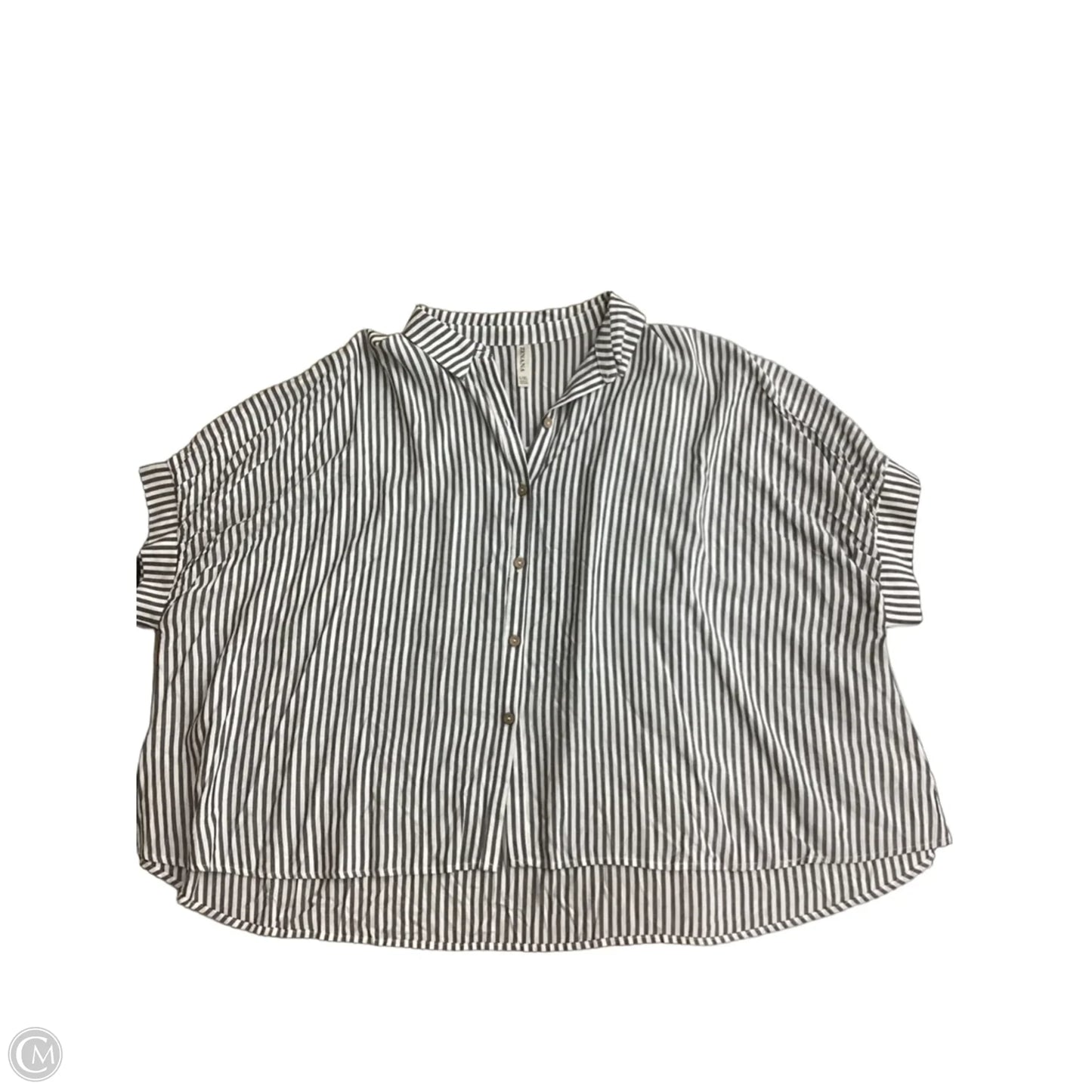 Top Short Sleeve By Zenana In Striped Pattern, Size: Xl