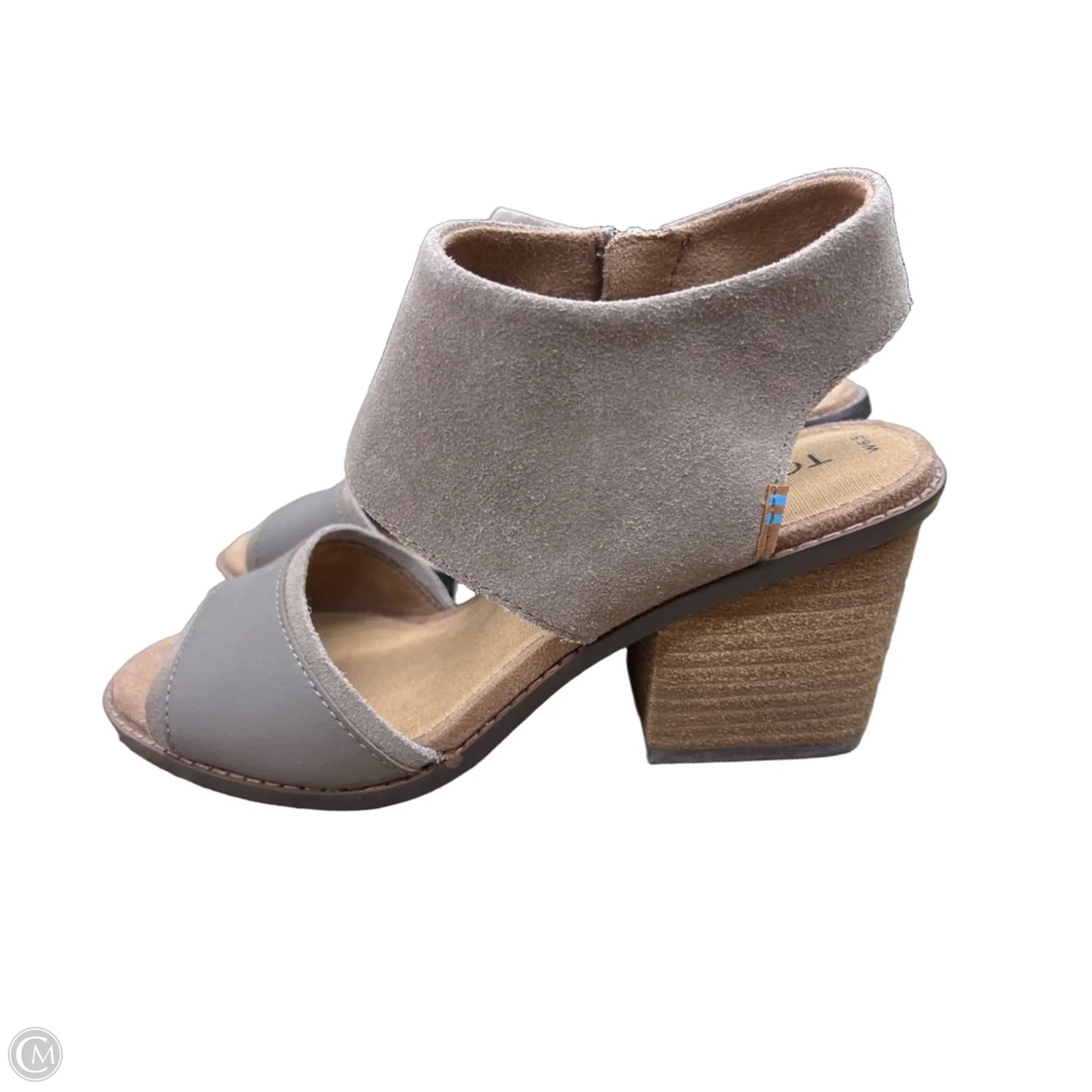Sandals Heels Block By Toms In Taupe, Size: 6.5