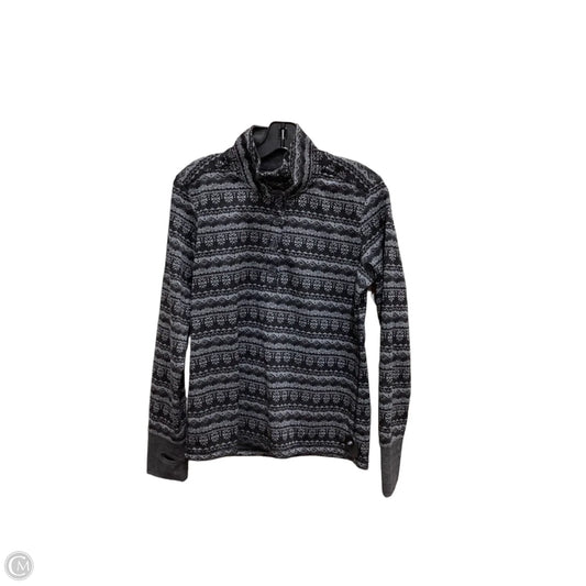 Athletic Top Long Sleeve Collar By Kavu In Black & Grey, Size: L