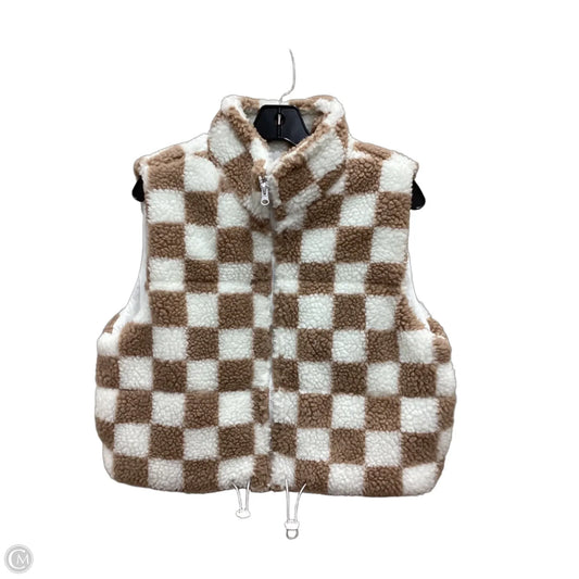 Vest Faux Fur & Sherpa By Wild Rose In Checkered Pattern, Size: M