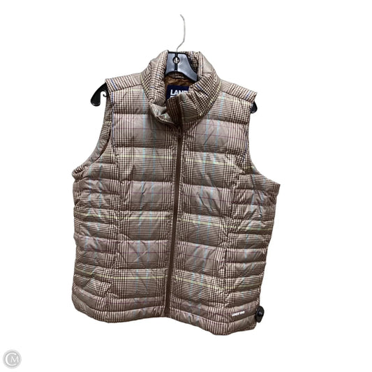 Vest Puffer & Quilted By Lands End In Plaid Pattern, Size: L