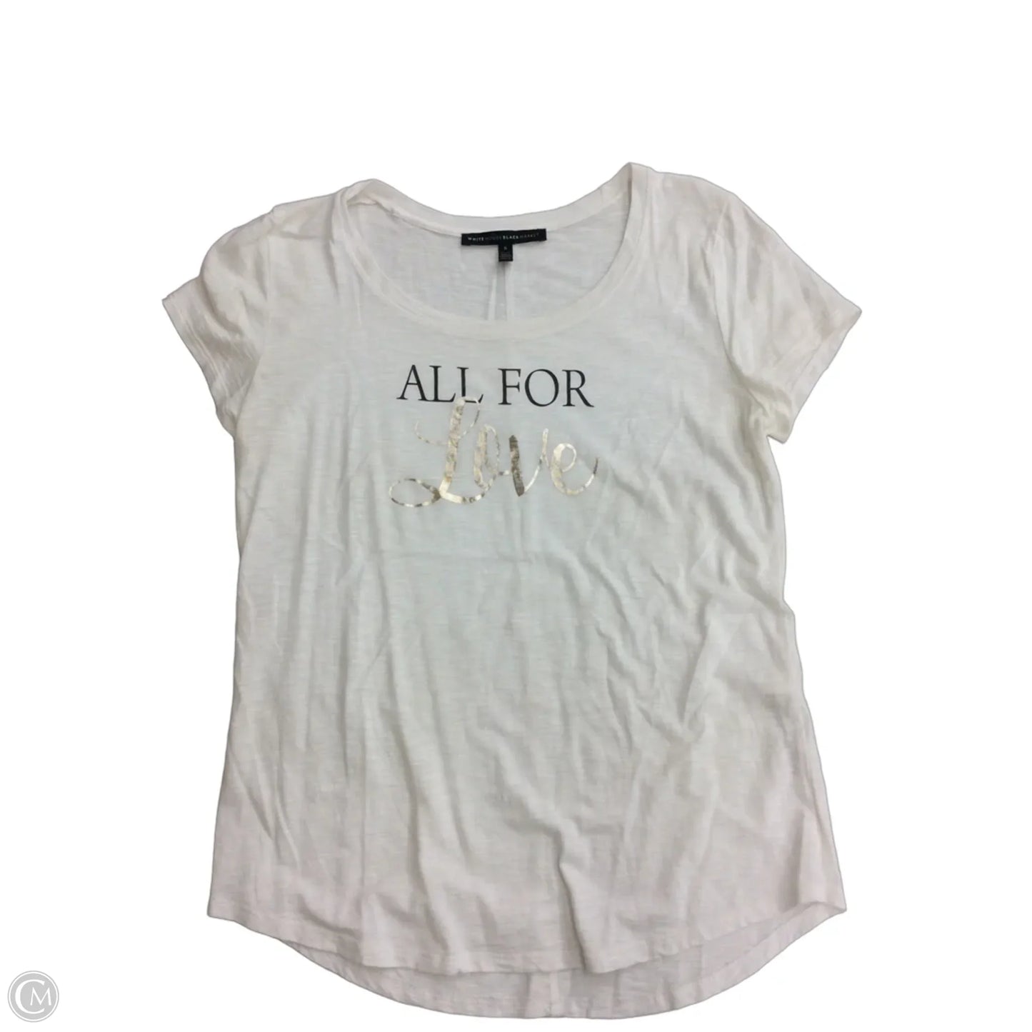 Top Short Sleeve Basic By White House Black Market In Ivory, Size: S
