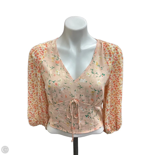 Blouse Long Sleeve By Sienna Sky In Peach, Size: M