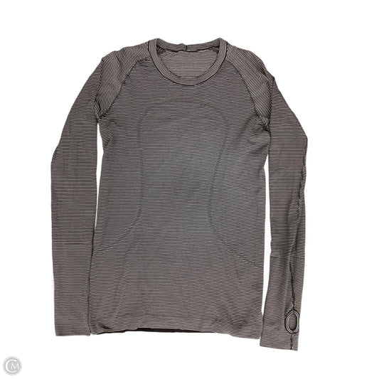 Athletic Top Long Sleeve Crewneck By Lululemon In Black & Cream, Size: S