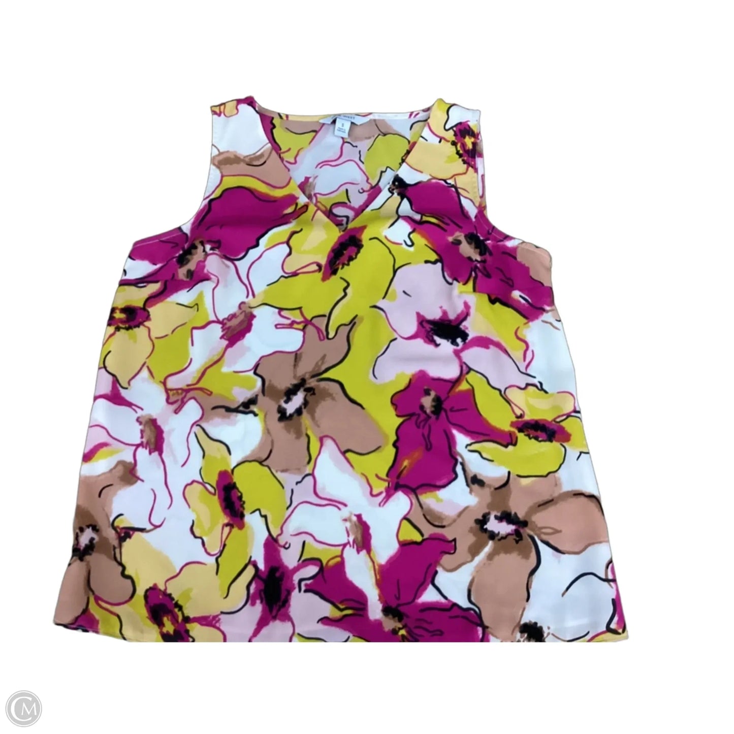 Blouse Sleeveless By Nine West In Pink & Yellow, Size: S