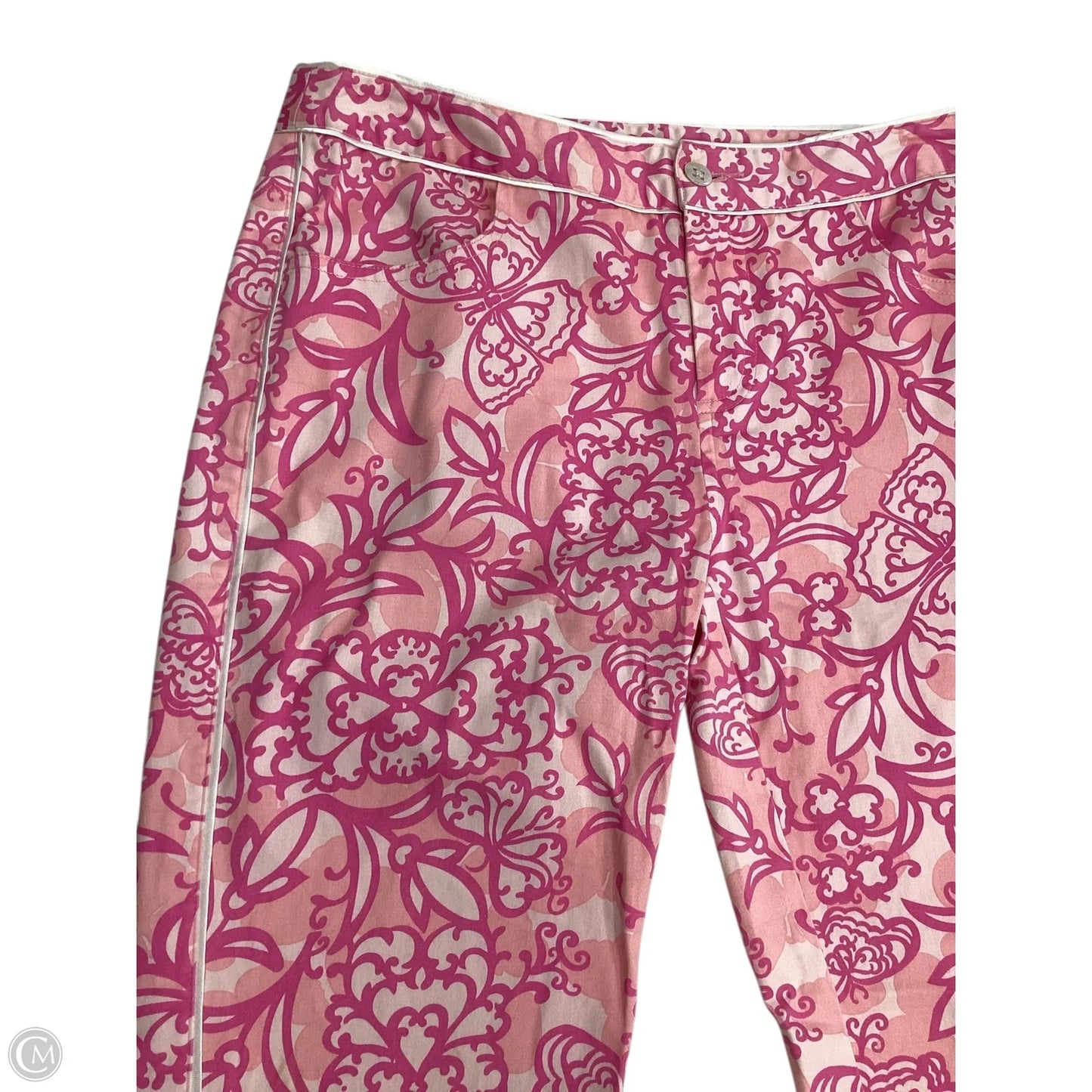 Pants Designer By Lilly Pulitzer In Pink & White, Size: 2