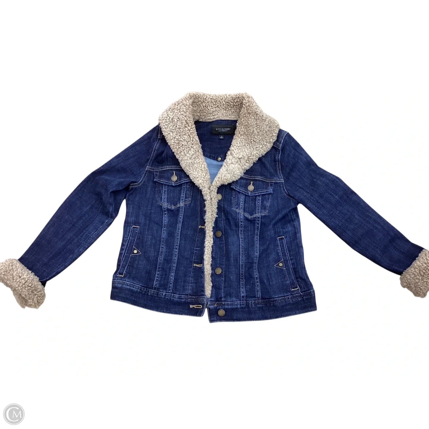 Jacket Denim By Liverpool In Blue Denim, Size: M