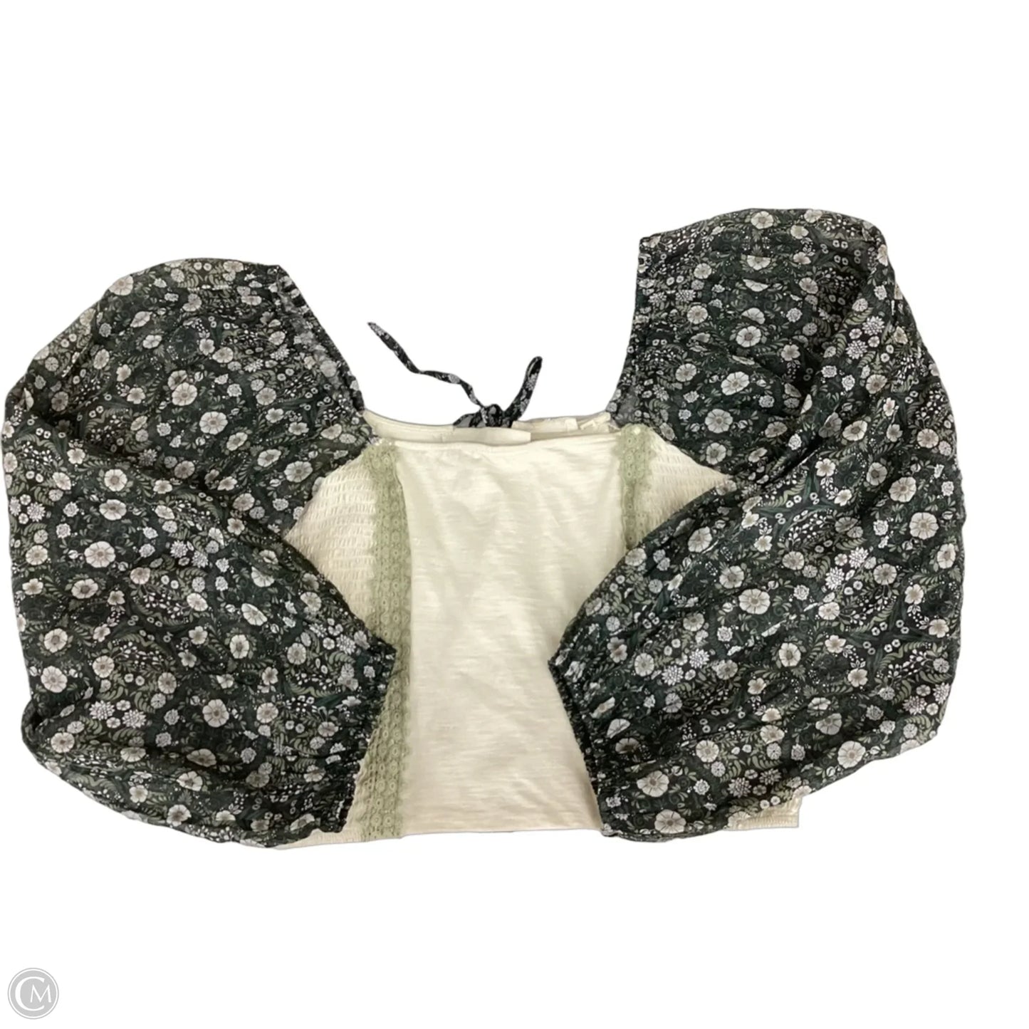 Blouse Long Sleeve By Forever That Girl In Cream & Green, Size: L
