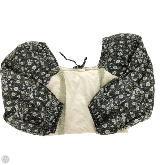 Blouse Long Sleeve By Forever That Girl In Cream & Green, Size: L