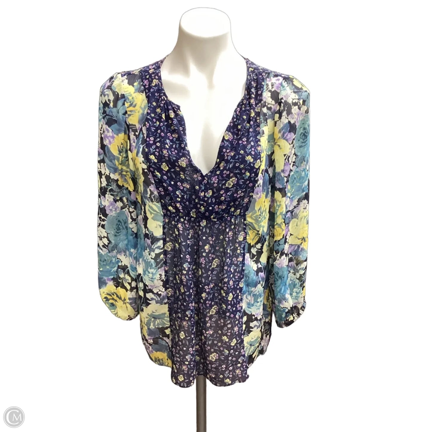 Blouse Long Sleeve By Joie In Floral Print, Size: S
