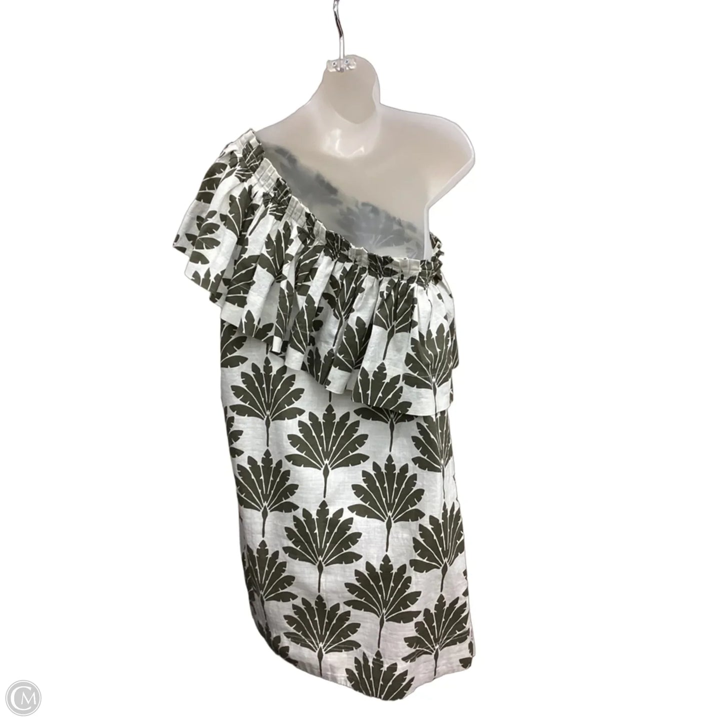 Dress Casual Short By Loft In Cream & Green, Size: M
