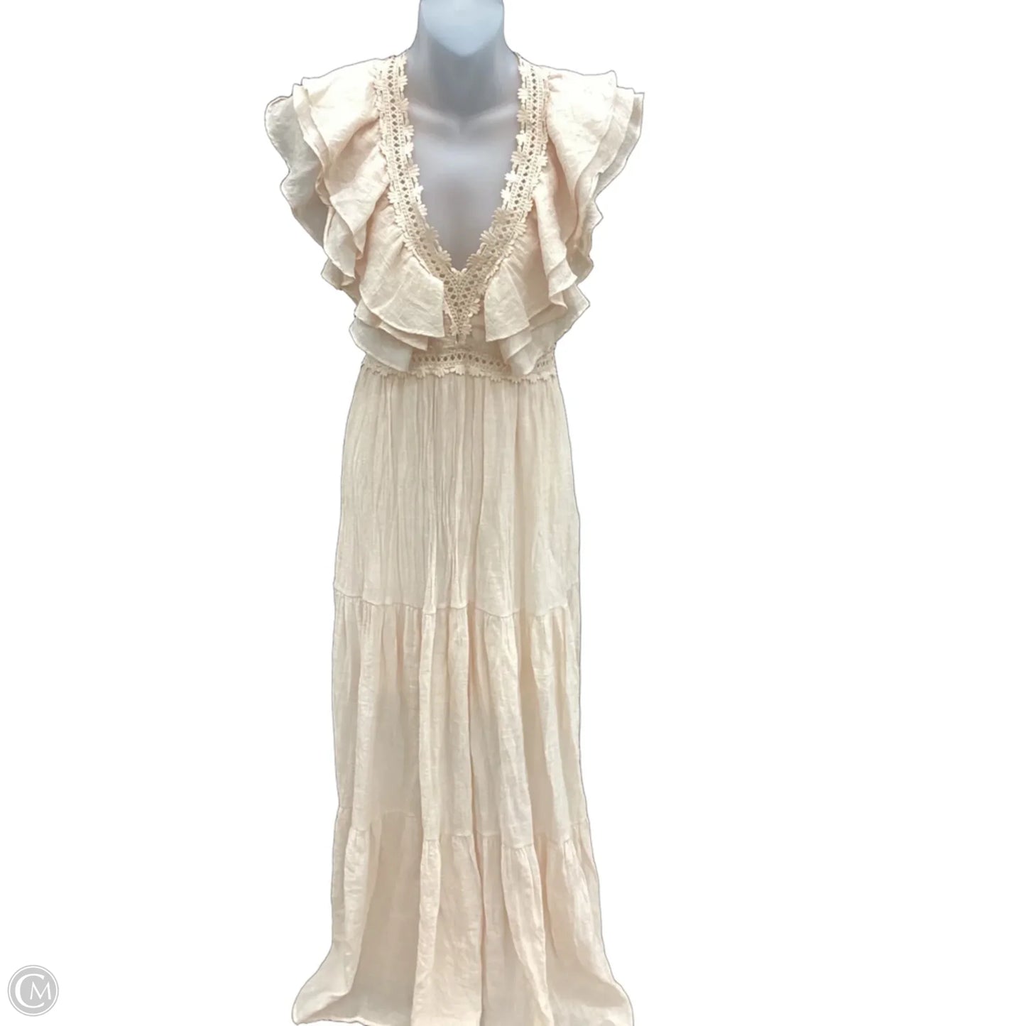 Dress Casual Maxi By Aura In Peach, Size: M