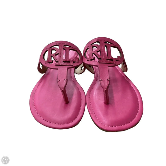 Sandals Flip Flops By Lauren By Ralph Lauren In Pink, Size: 8.5