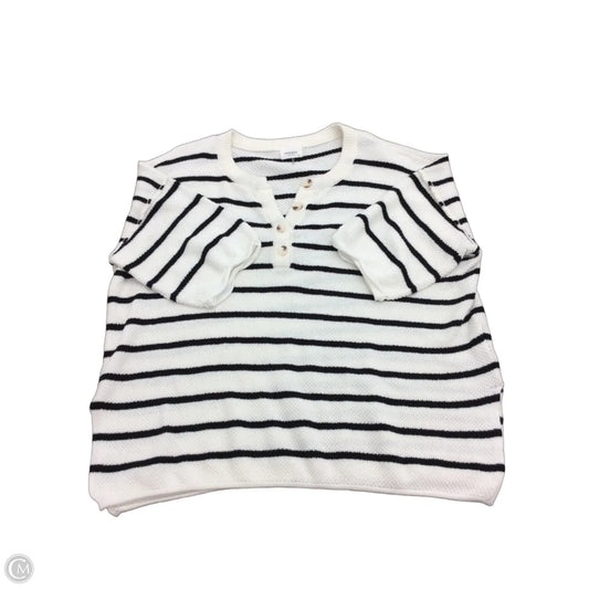 Sweater Short Sleeve By Andree By Unit In White, Size: 2x