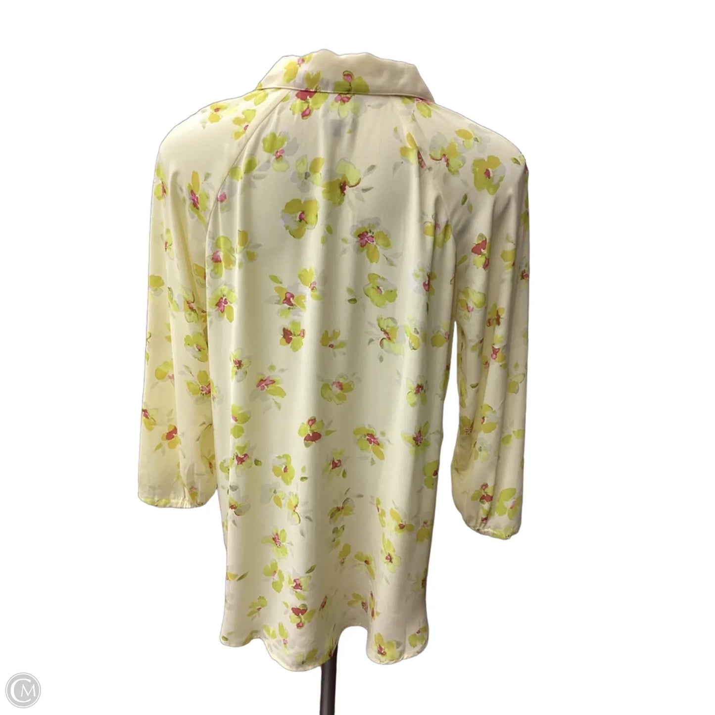 Blouse 3/4 Sleeve By Cabi In Yellow, Size: S