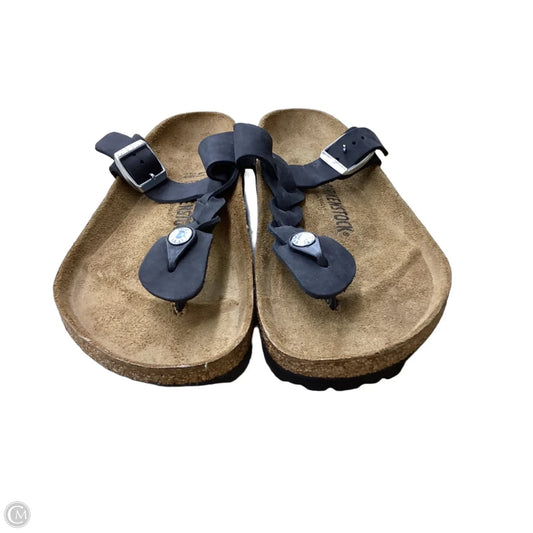 Sandals Flats By Birkenstock In Black, Size: 10