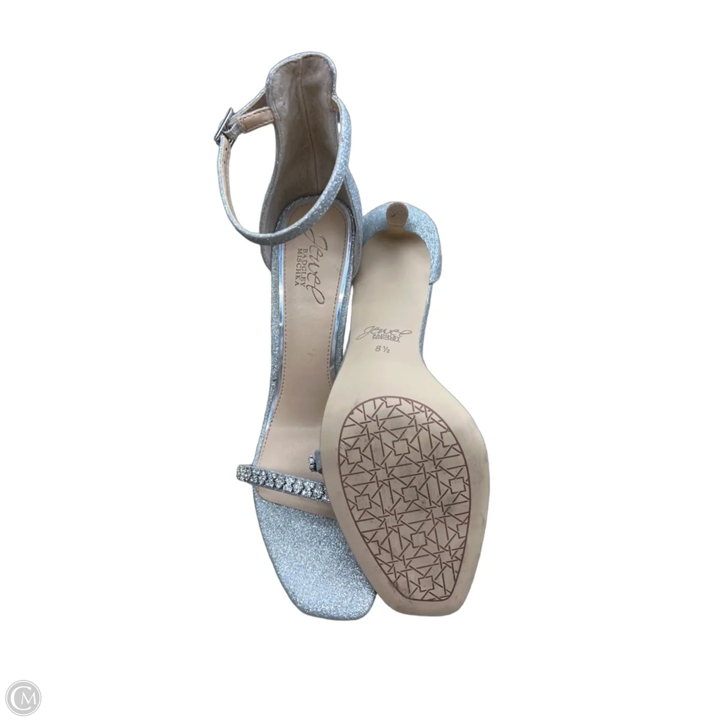 Shoes Heels Stiletto By Badgley Mischka In Silver, Size: 8.5