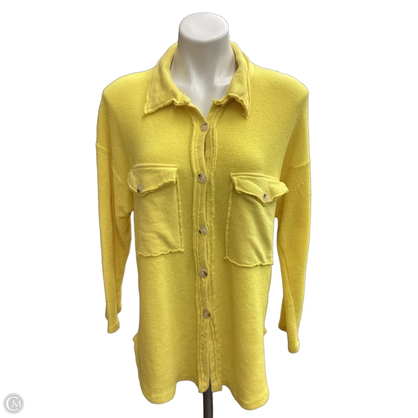 Top Long Sleeve By Bucketlist In Yellow, Size: L