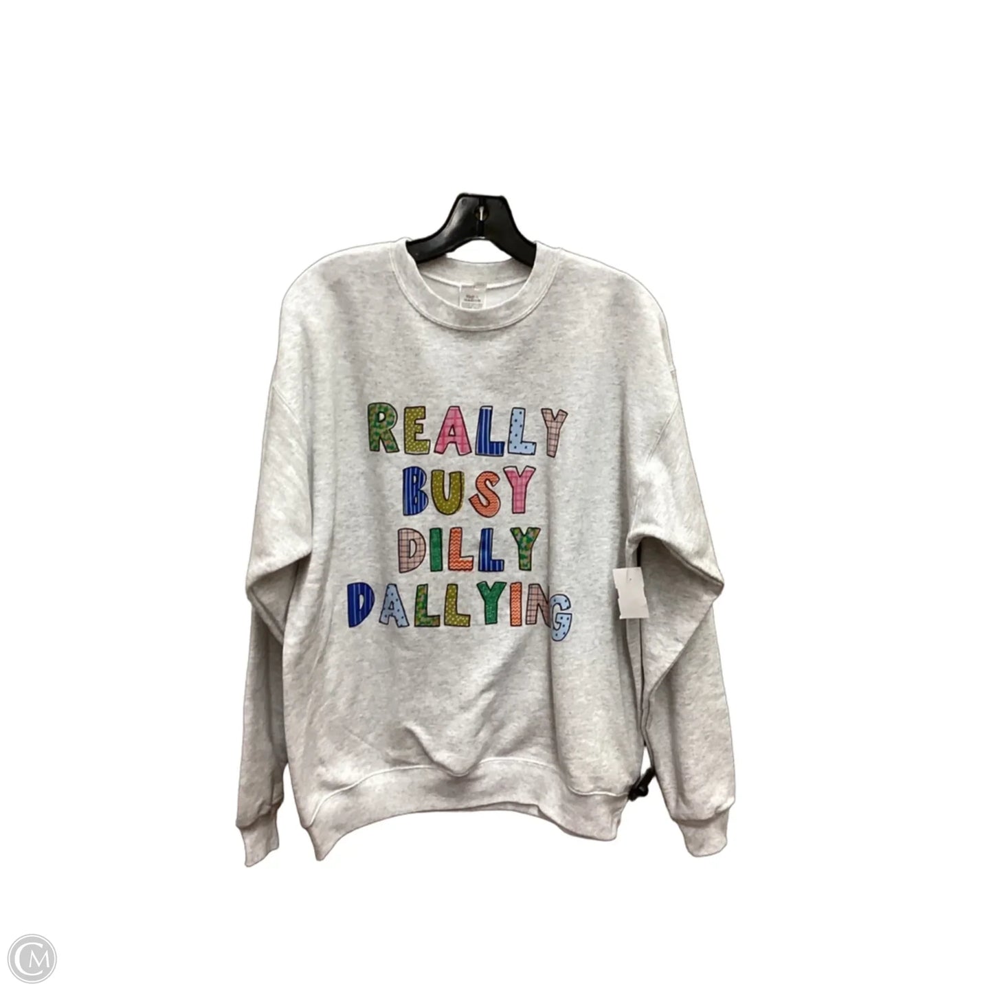 Sweatshirt Crewneck By Hanes In Grey, Size: M