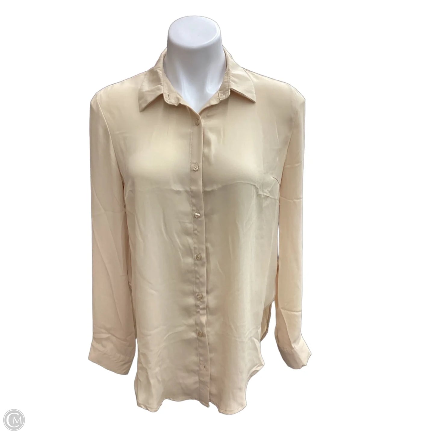 Blouse Long Sleeve By Timing In Gold, Size: M