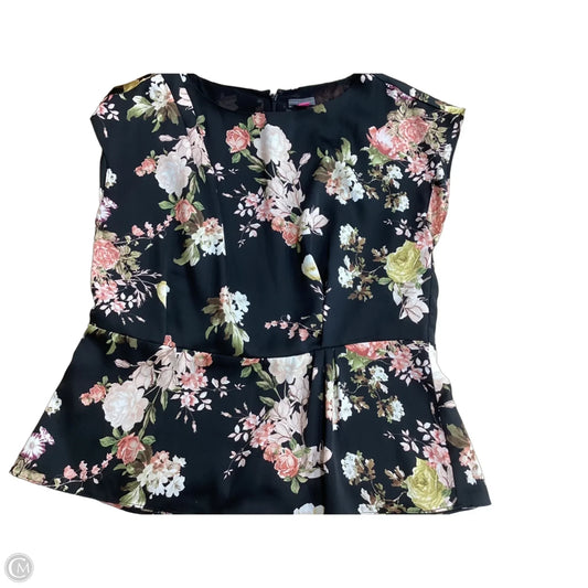 Blouse Short Sleeve By Vince Camuto In Floral Print, Size: L