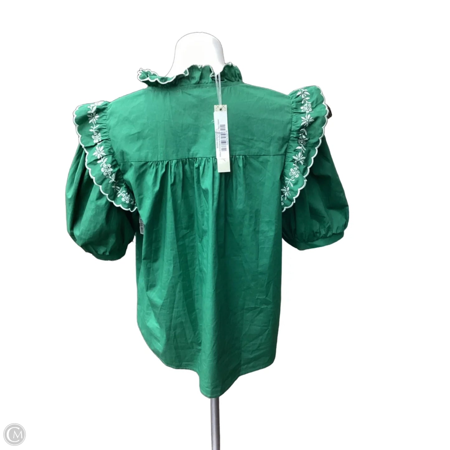 Top Short Sleeve By She + Sky In Green & White, Size: 2x