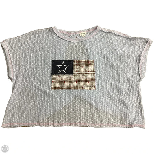 Top Short Sleeve By Pol In Blue, Size: L
