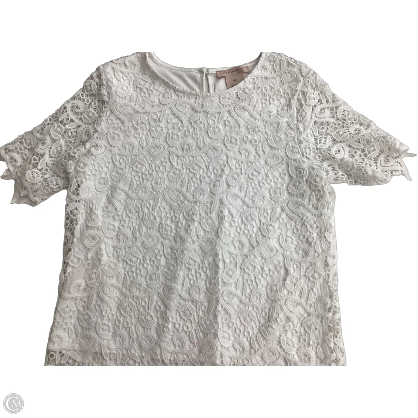 Top Short Sleeve By Philosophy In White, Size: S