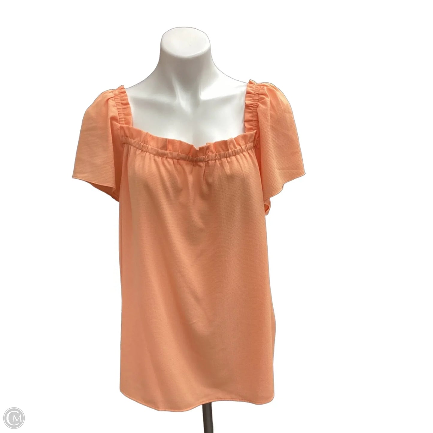 Blouse Short Sleeve By Cotton Bleu In Orange, Size: 2x