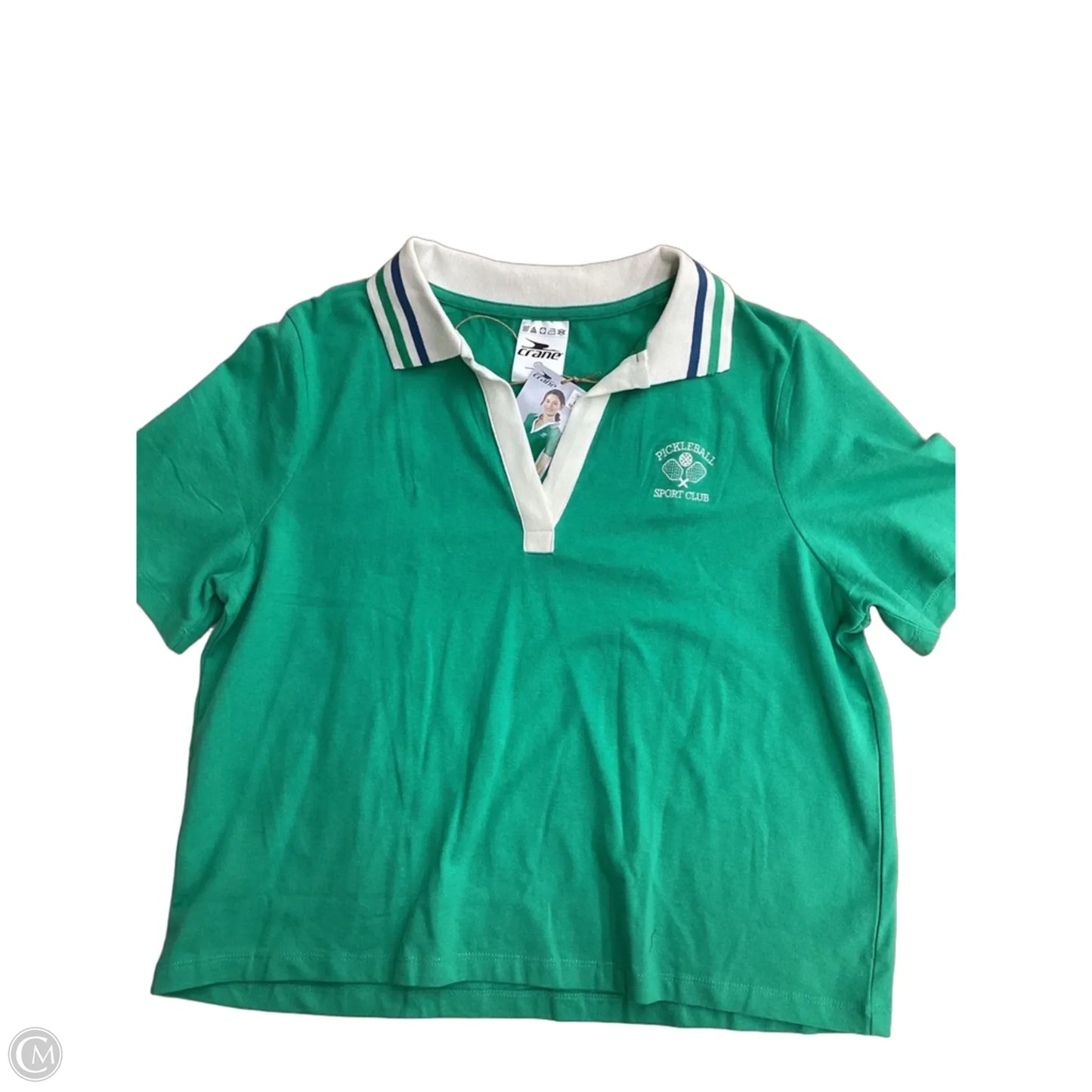 Top Short Sleeve By Crane In Green, Size: L
