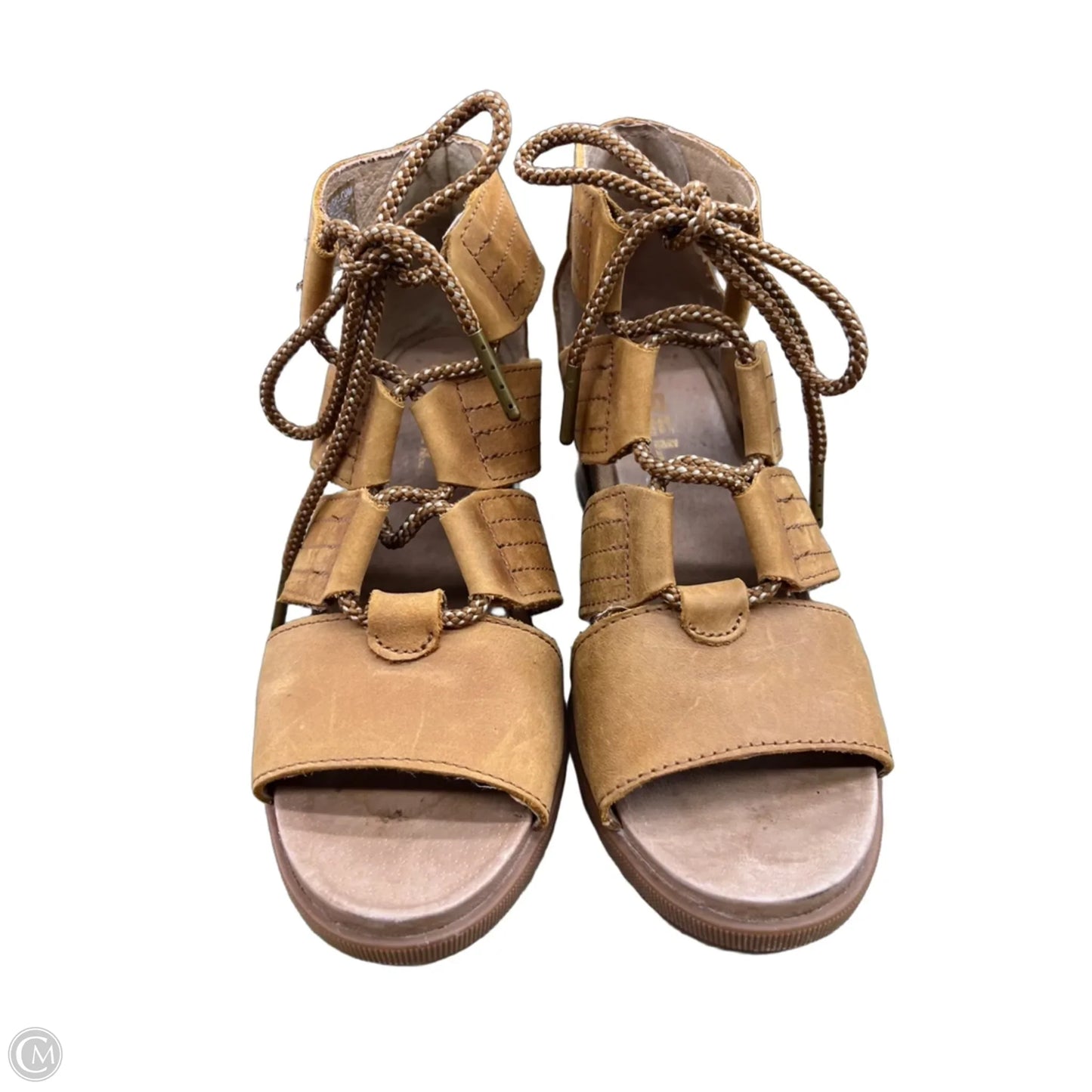 Sandals Heels Wedge By Sorel In Brown, Size: 9