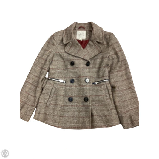 Coat Peacoat By Clothes Mentor In Plaid Pattern, Size: S