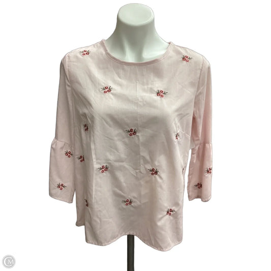 Top 3/4 Sleeve By Hannah In Pink, Size: S