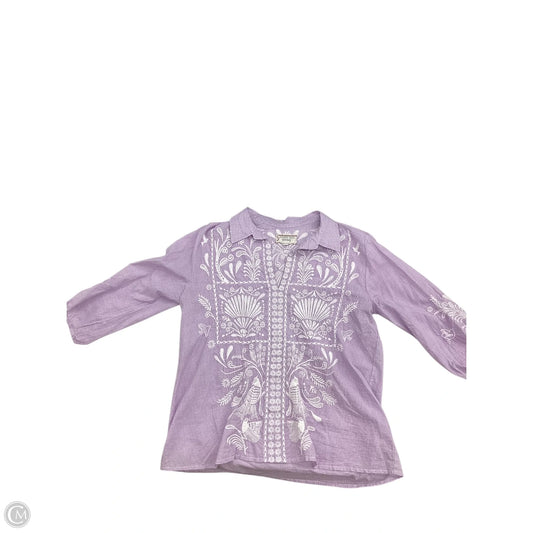 Blouse Long Sleeve By Johnny Was In Purple, Size: M
