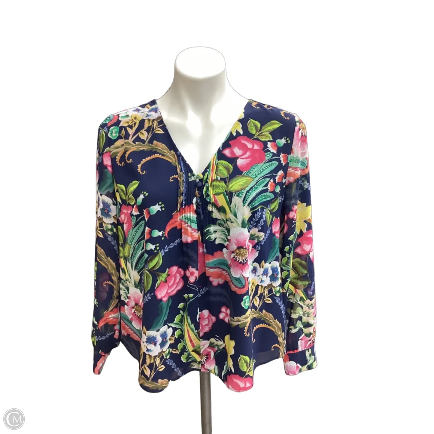 Blouse Long Sleeve By Soft Surroundings In Floral Print, Size: M