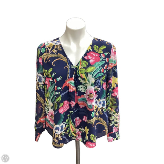 Blouse Long Sleeve By Soft Surroundings In Floral Print, Size: M