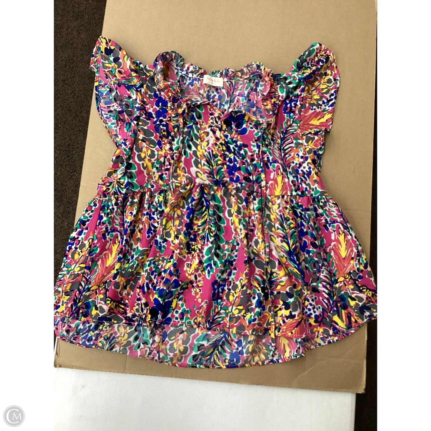 Blouse Short Sleeve By Hailey & Co In Floral Print, Size: M