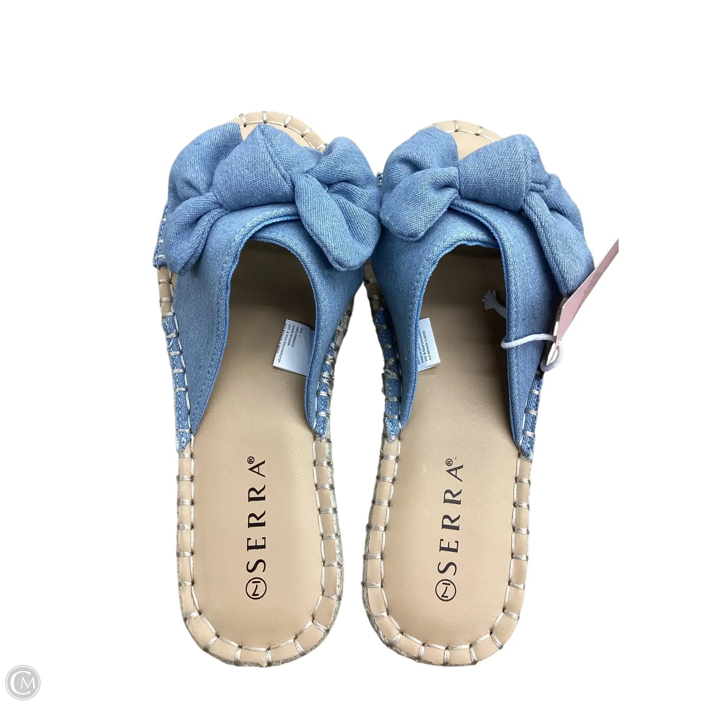 Sandals Flats By Serra In Blue Denim, Size: 7