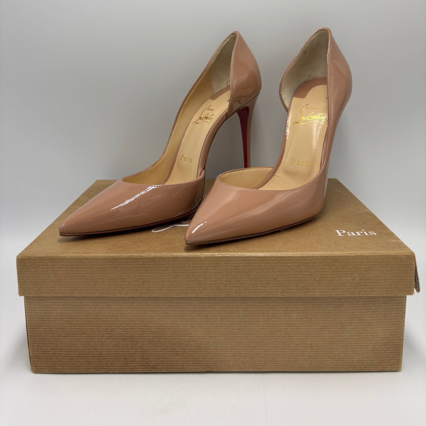 Christian Louboutin Iriza 100 Patent Leather Heels Luxury Designer By Christian Louboutin, Size: 9 / 39