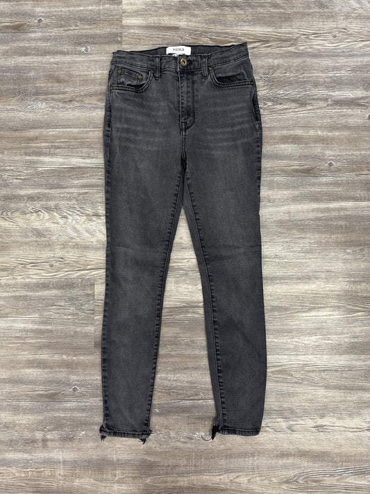 Black Denim Jeans Designer Pistola, Size 2