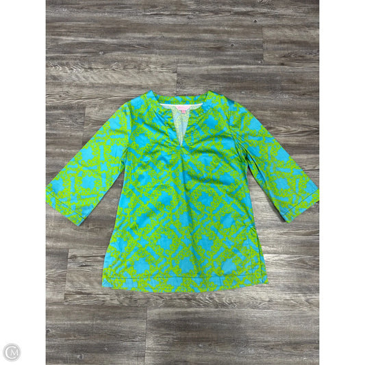 Top 3/4 Sleeve By Lilly Pulitzer In Blue & Green, Size: M