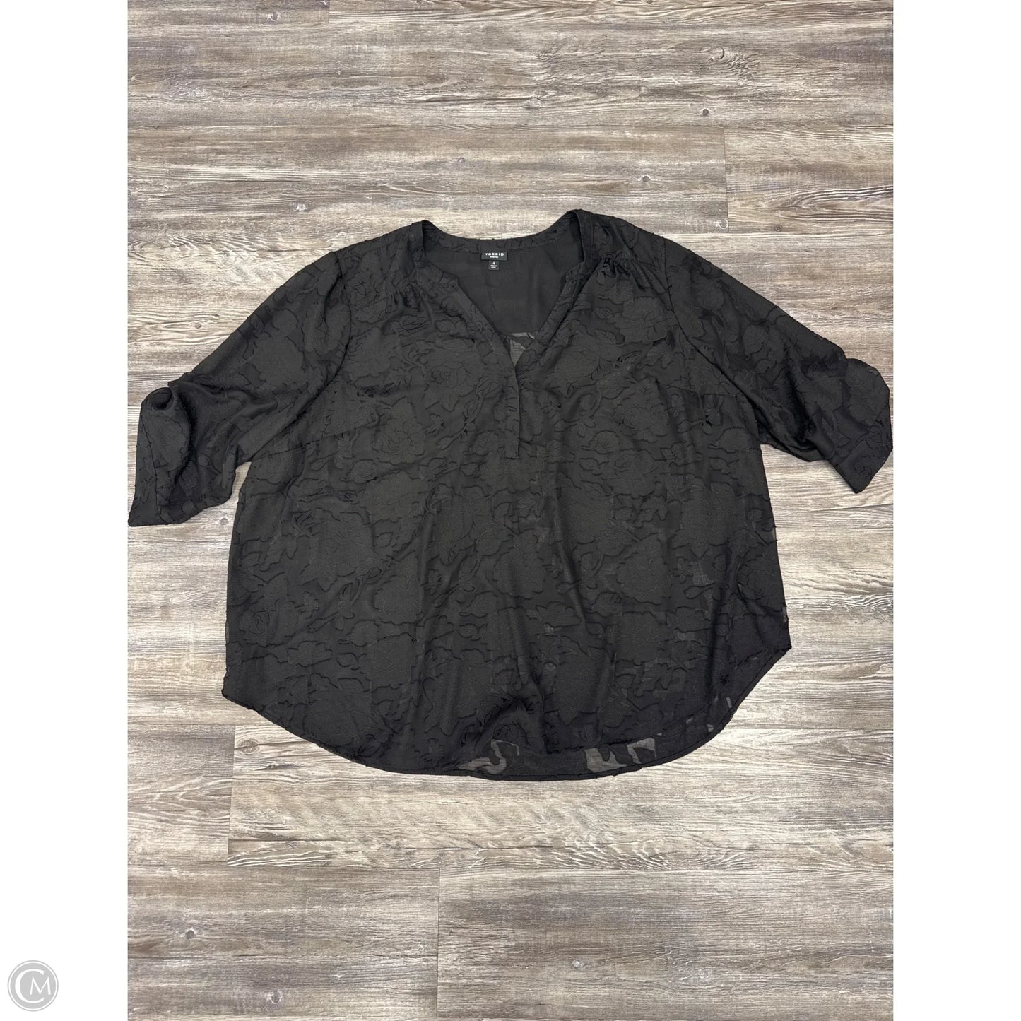 Top 3/4 Sleeve By Torrid In Black, Size: 4x