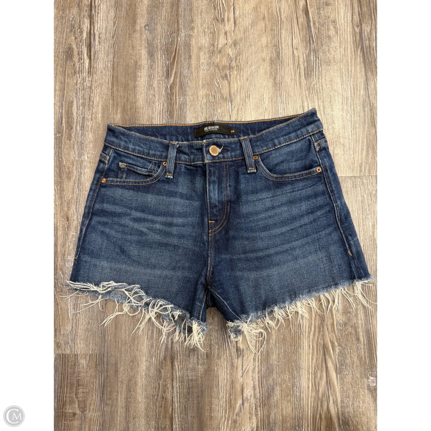 Shorts Designer By Hudson In Blue Denim, Size: 0